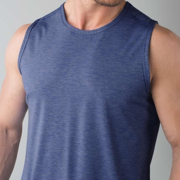 LULULEMON Training Sleeveless Tank Top Heathered Harbor Blue - Picture 5 of 9